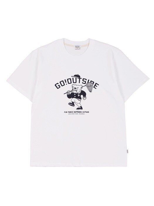 GO OUT CLUB-T(HEAVY LINE)-WHITE