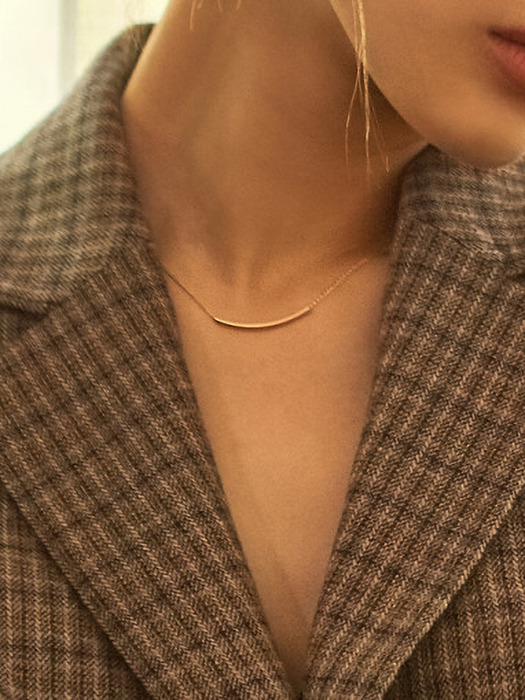 14k gf simple curve necklace (14k 골드필드)