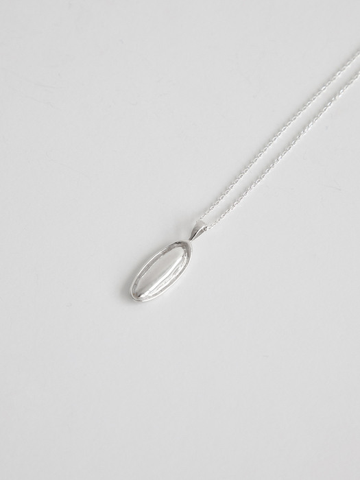 oval necklace silver