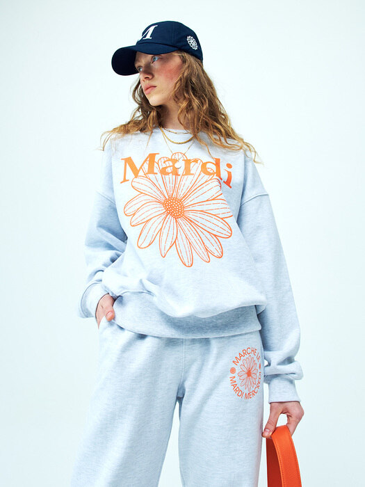 SWEATSHIRT THE FLOWER MARDI HEATHER-ORANGE