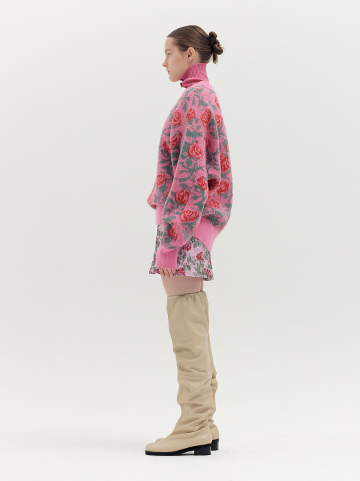 QOQO Floral Patterned Knit Pullover - Pink Multi