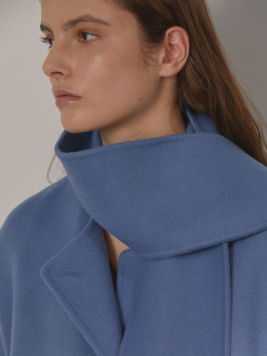 DEMERE WOOL SCARF COAT (DEMERE BLUE)