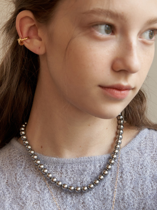 [silver925] Labradorite Gray Pearl Necklace_NZ1116