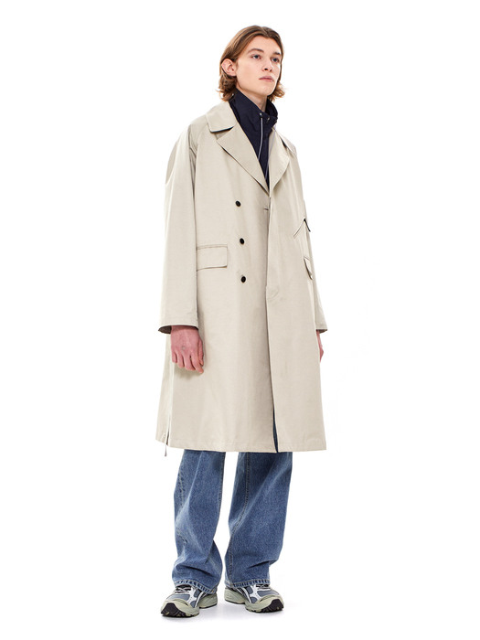 belted trench coat beige
