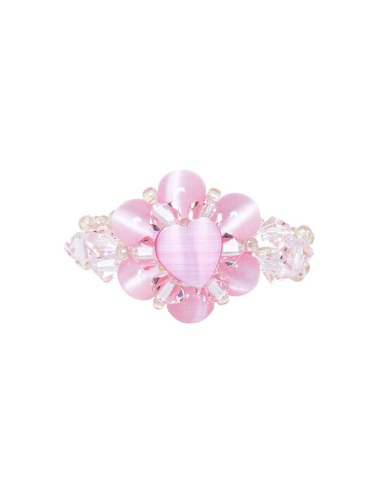 Cloud Beads Ring (Heart Pink)