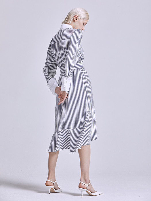 AIRY STRIPE ONE PIECE_GREY