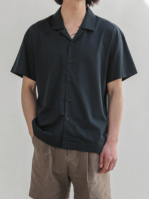 텐셀실켓 릴렉스드 셔츠(네이비)