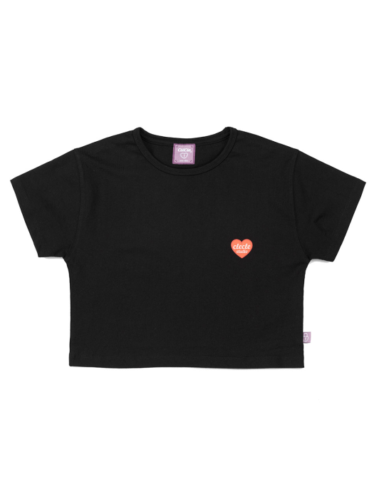 heart logo crop tee (black)