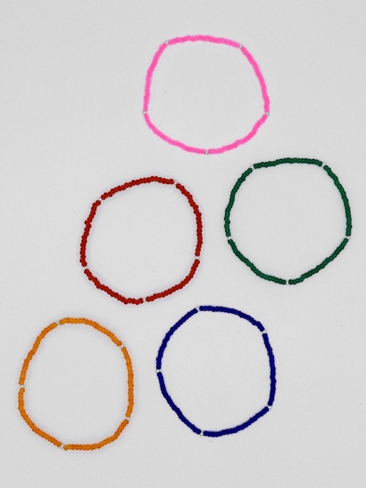 Color layered daily beads Bracelet 레이어드 심플 구슬 비즈 팔찌 5color