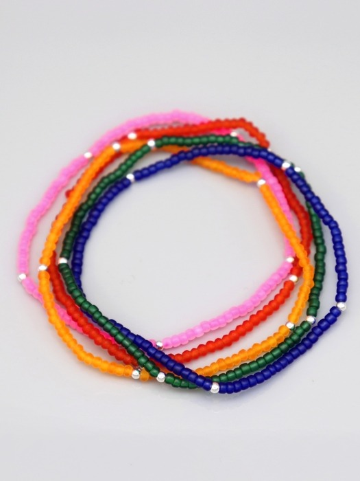 Color layered daily beads Bracelet 레이어드 심플 구슬 비즈 팔찌 5color