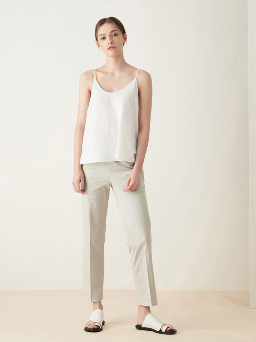 Line crop pants (light gray)