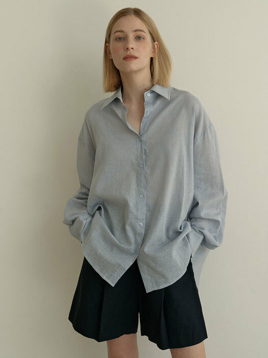 Oversize linen shirts - Blue