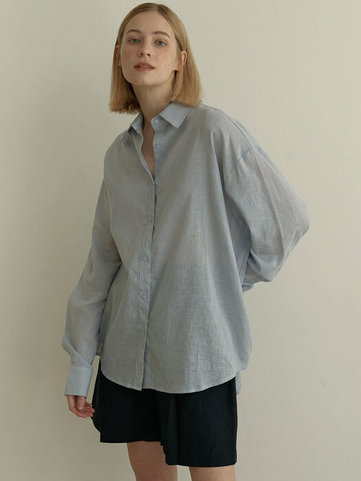 Oversize linen shirts - Blue