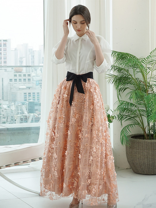 BY BLYTHE Peach Flower skirt