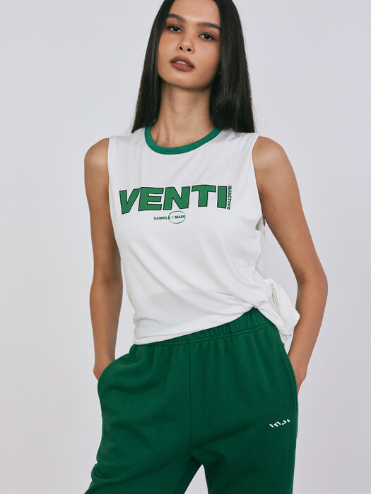 VENTI SLEEVELESS TEE 크림/그린