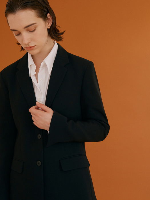 [Drama Signature] Two-button Tailored Blazer_BLACK
