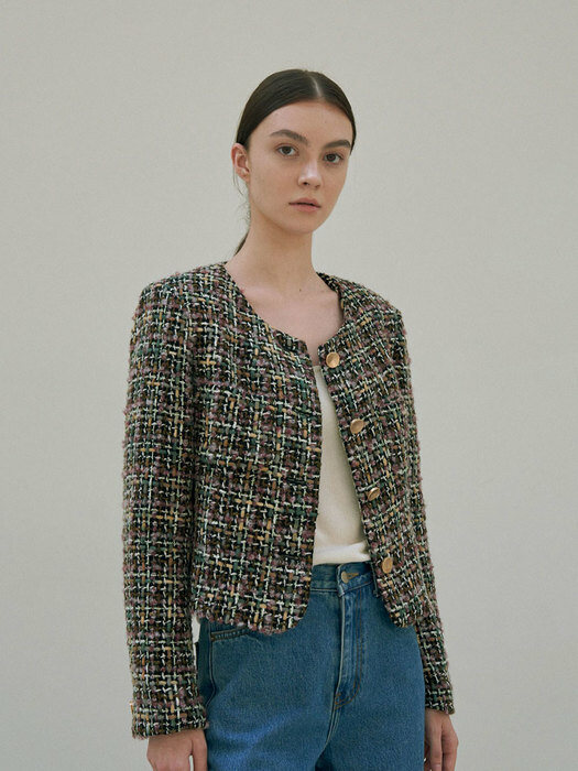 round tweed jacket