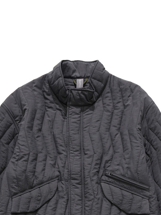 QUILTED BLOUSON / CHARCOAL