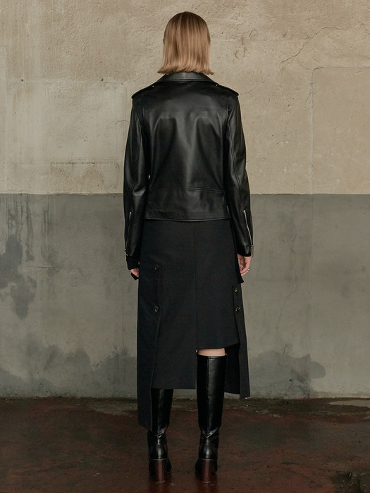 EQUILIBRE Lambs Leather Rider Jacket_Black