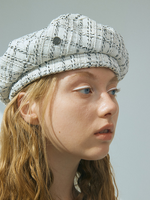 [Let there be light] Tweed beret_white