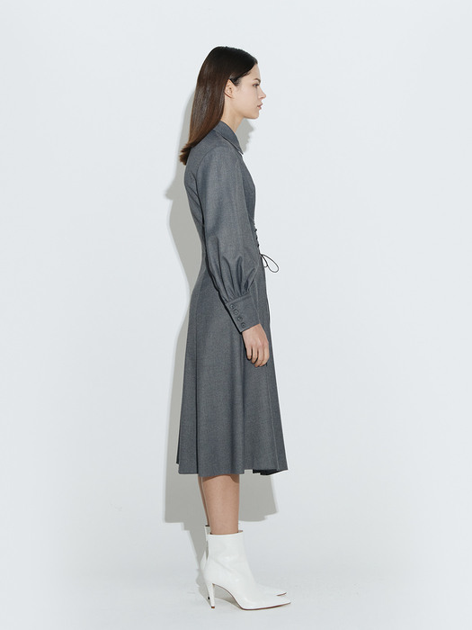 Corset Flare Dress [Grey]