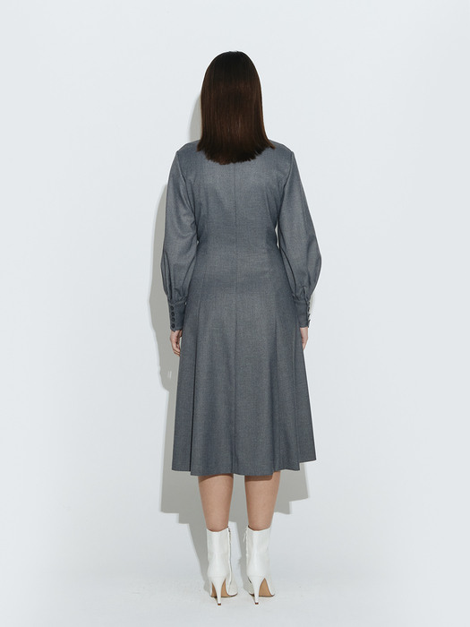 Corset Flare Dress [Grey]
