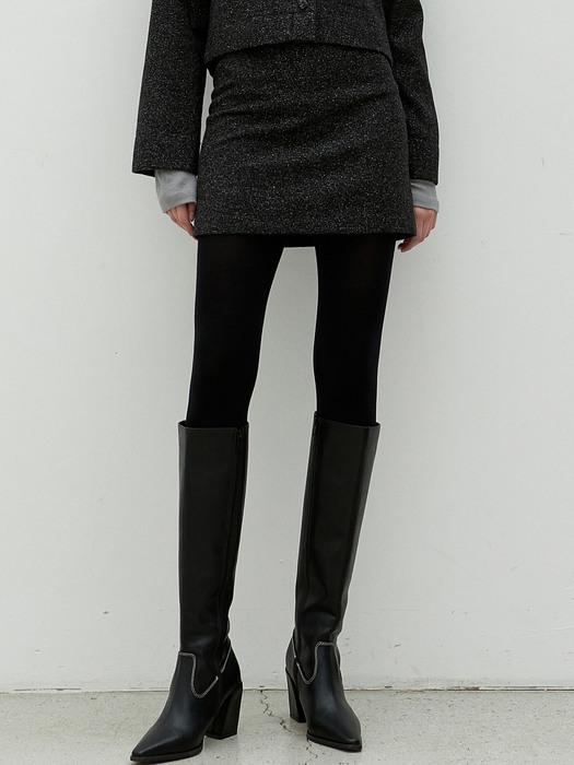 iuw1137 rayon mini skirt (black)