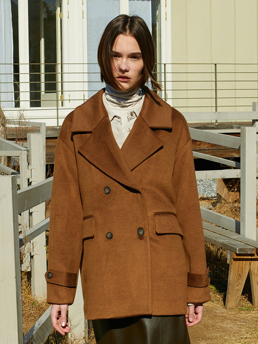 amr1357 overfit half coat (brown)