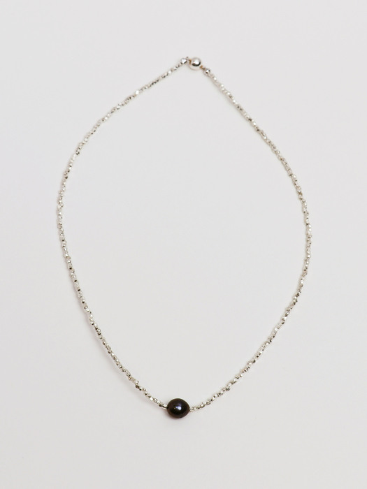 silver beading pearl necklace