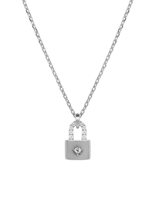 Lock Pendant Cubic Necklace (14k)