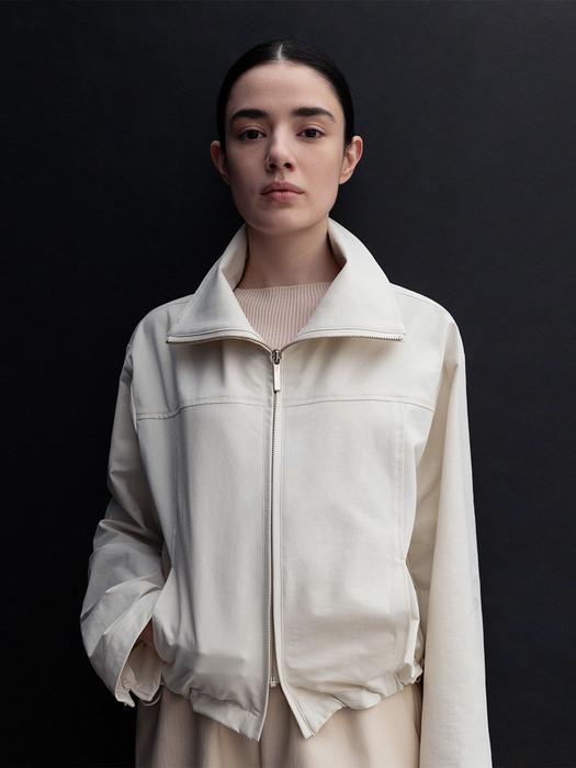 HIGH NECK DRAWSTRING HEM JACKET