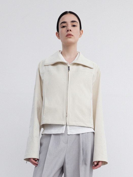 HIGH NECK DRAWSTRING HEM JACKET