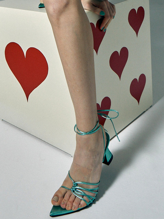 Y.09 Lucy Lace-Up Slingbacks / Y.09-S89 / METALIC MINT