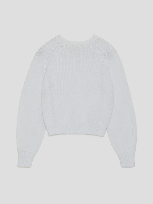 ROUND NECK CROP KNIT (BABY BLUE)