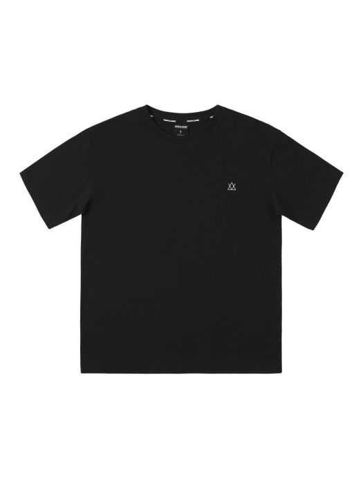 아이콘로고 스탠다드 핏 베이직 반팔 티셔츠 블랙