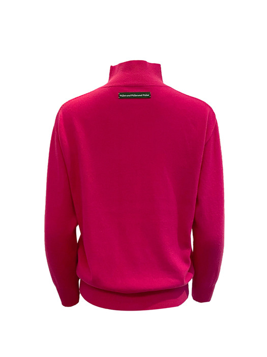 90/10 wool/cashmere Fuchsia Pink with baby pink stripe