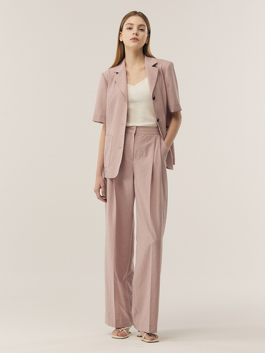 [Easy] Two Tuck Semi-wide Trousers _ 2color