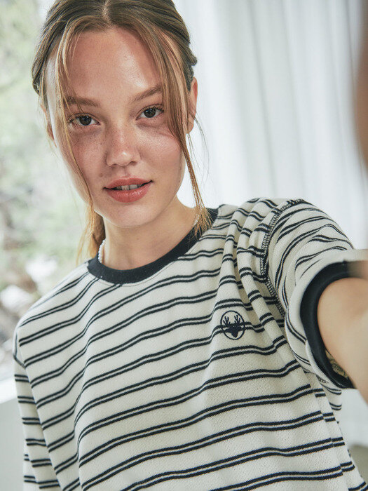 Stripe sweatshirt_ Ivory