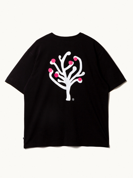[UNISEX]Apple tree T-shirt Black