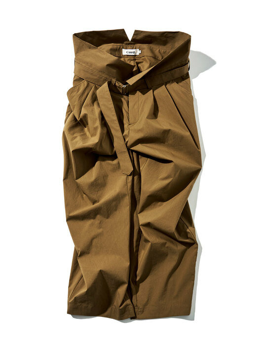 LAYSIDE FLIP BELTED TROUSER_YELLOW BR