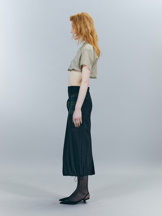 Tartan Big Pocket Midi Skirt
