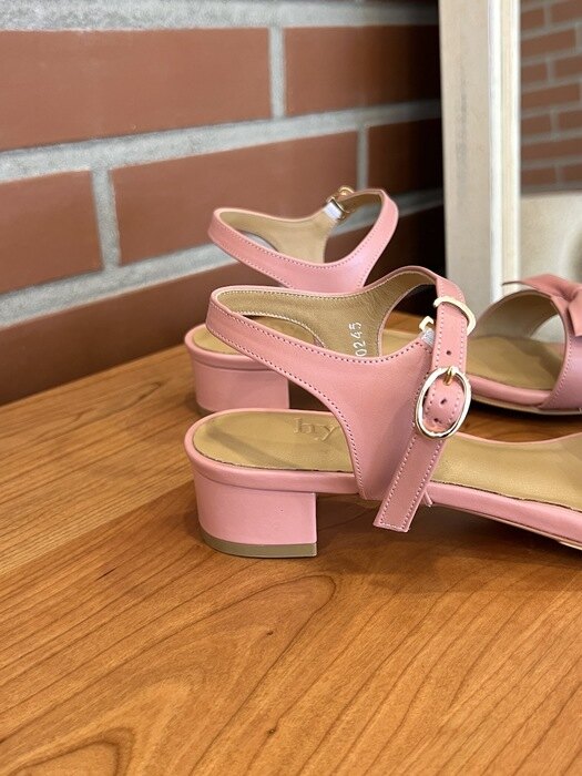 Blair Ribbon Sandals (3cm)  - Lazy Pink