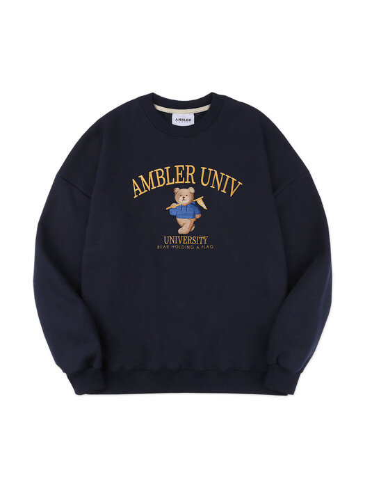 AMBLER UNIVERSITY Over fit Sweatshirt AMM909(navy)