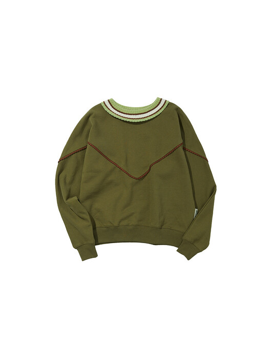 (WOMEN) PANCHO TRIMMING SWEATSHIRTS atb779w(KHAKI)