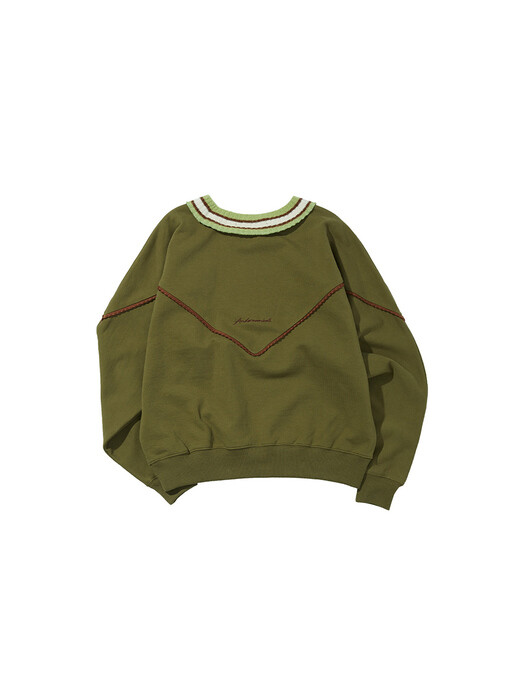 (WOMEN) PANCHO TRIMMING SWEATSHIRTS atb779w(KHAKI)