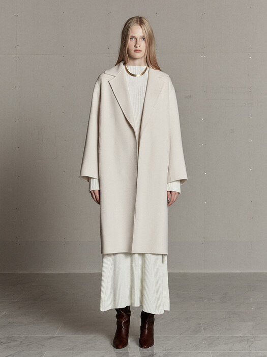 NU MANET Cashmere Blended Handmade Coat_Elegance Ivory