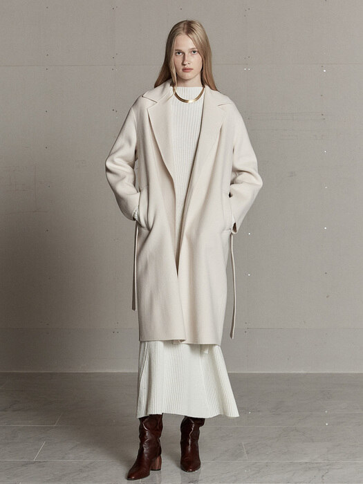 NU MANET Cashmere Blended Handmade Coat_Elegance Ivory