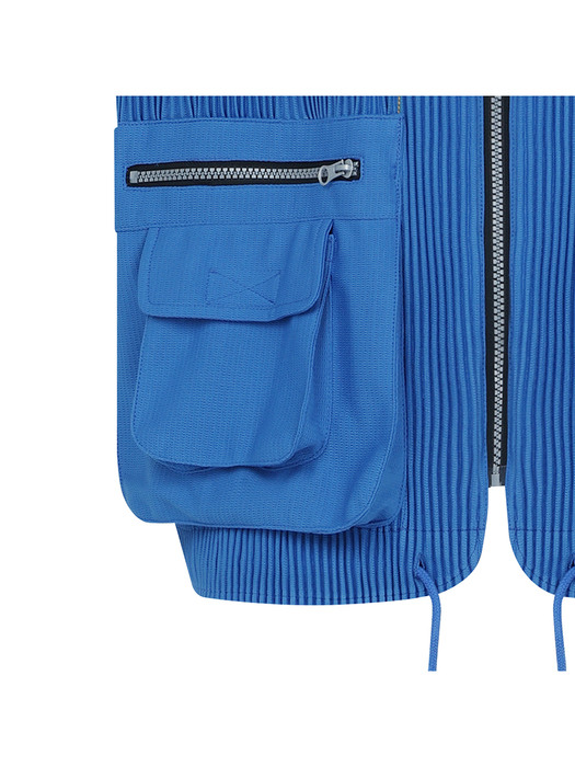 Pleated Cargo Vest WASHING BLUE