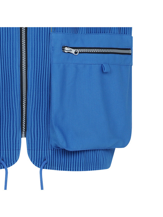 Pleated Cargo Vest WASHING BLUE