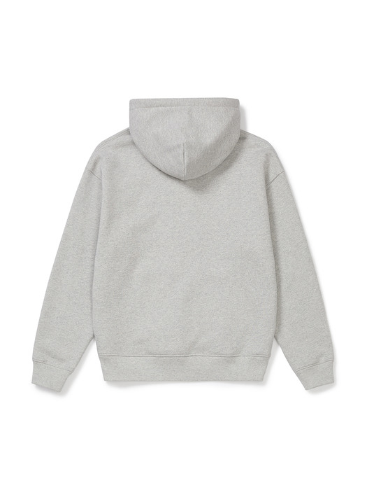Graphic Fleece-lined Hoody (Melange Grey)